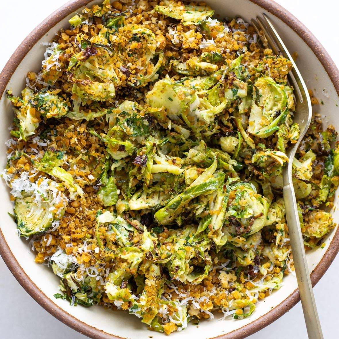 Warm Brussel Sprout Caesar Salad