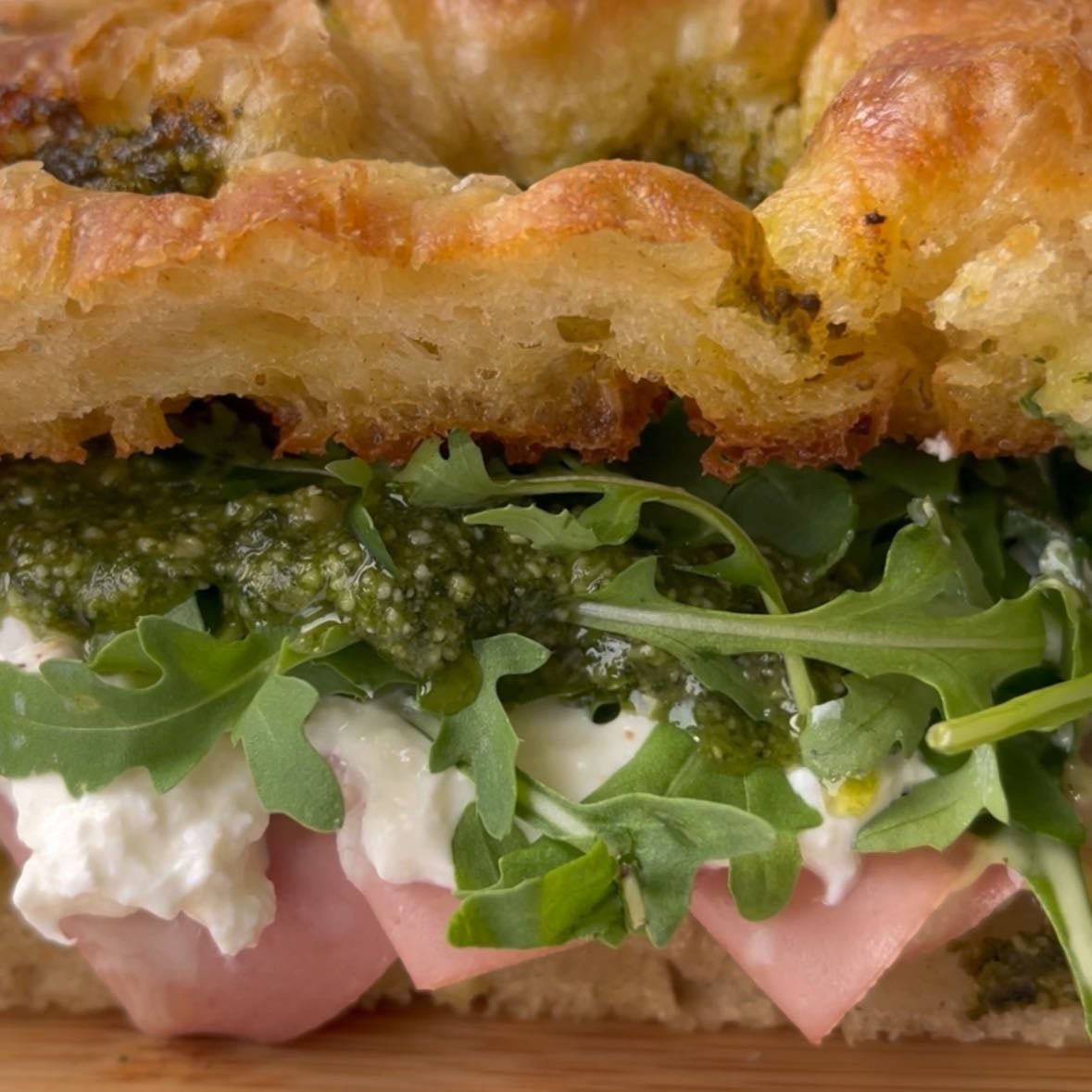 Leek & Potato Soup with Mortadella & Mozzarella Sandwich