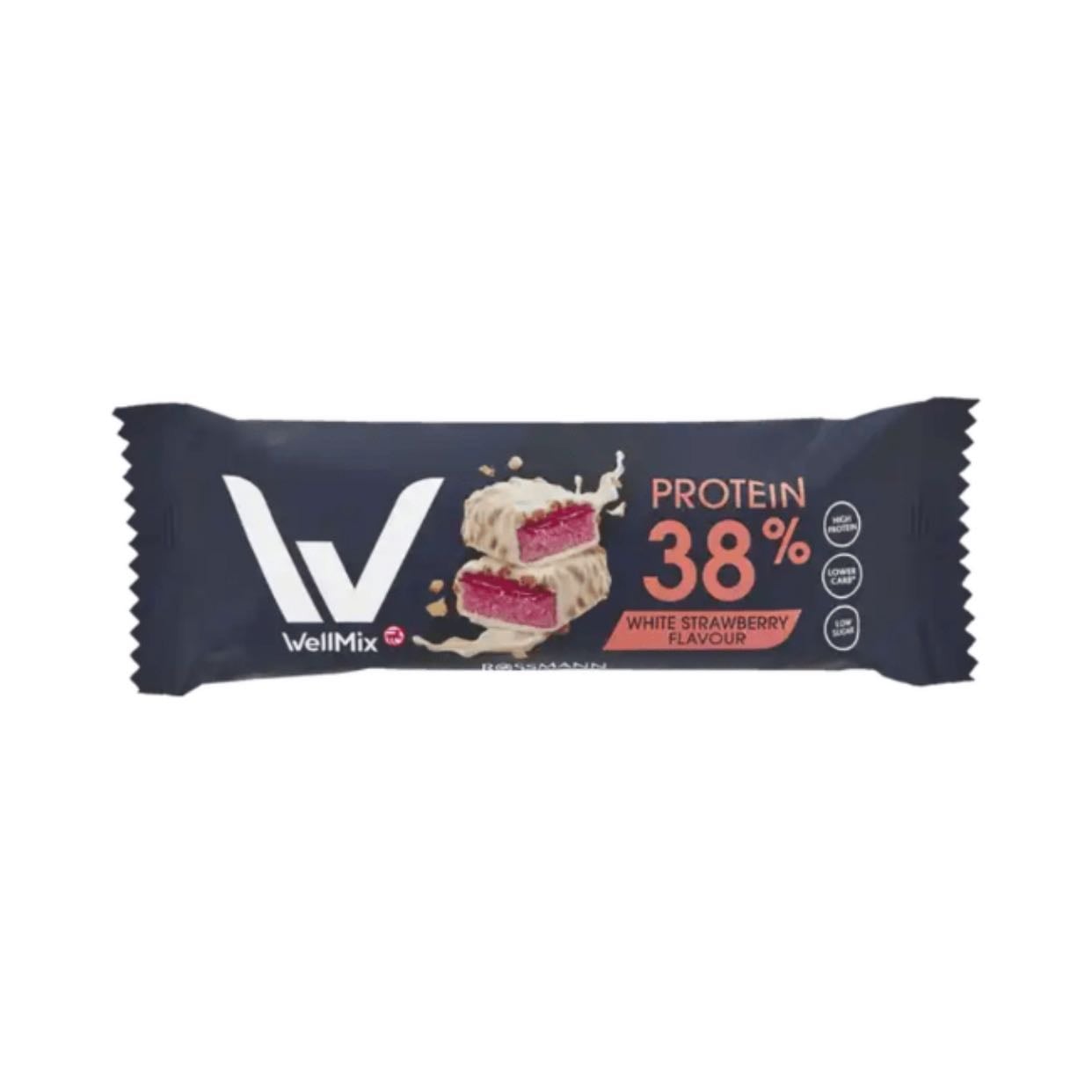 White Strawberry Flavour Protein Riegel Wellmix