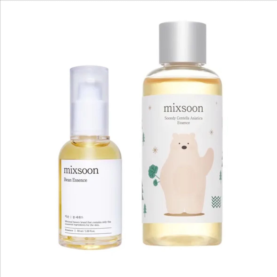 Esencia (mañana y noche) - Bundle: Bean Essence + Soondy Centella Asiatica Essence Jumbo -Mixsoon
