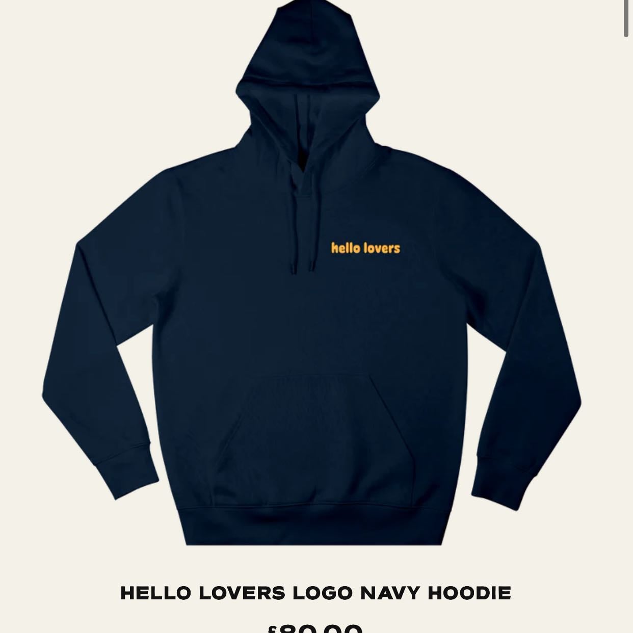Hello Lovers Logo Navy Hoodie