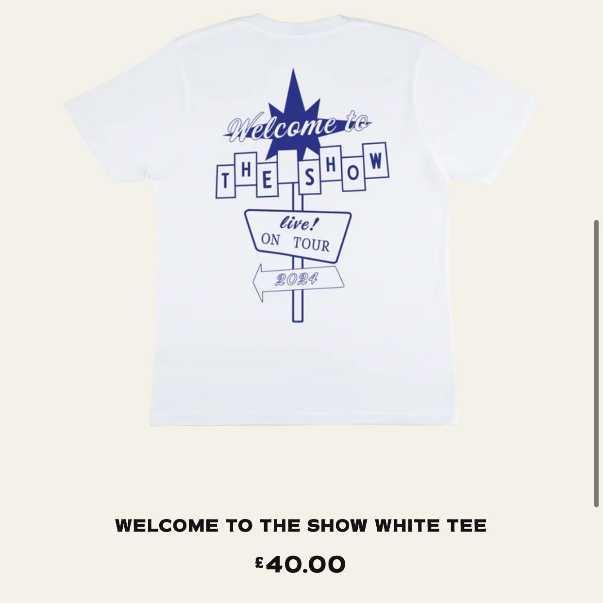 Welcome To The Show White Tee