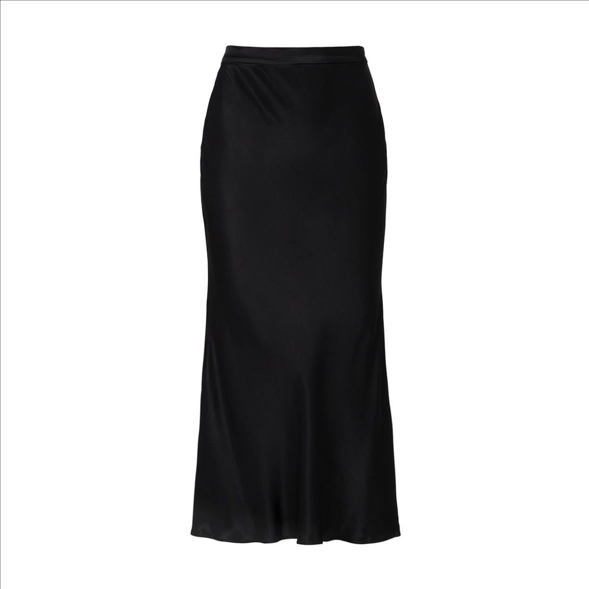 Black satin skirt