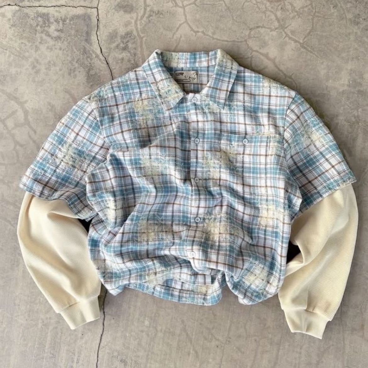 All Over Embroidery Shirt Blue (Pre Order) - de Vitesse Haute