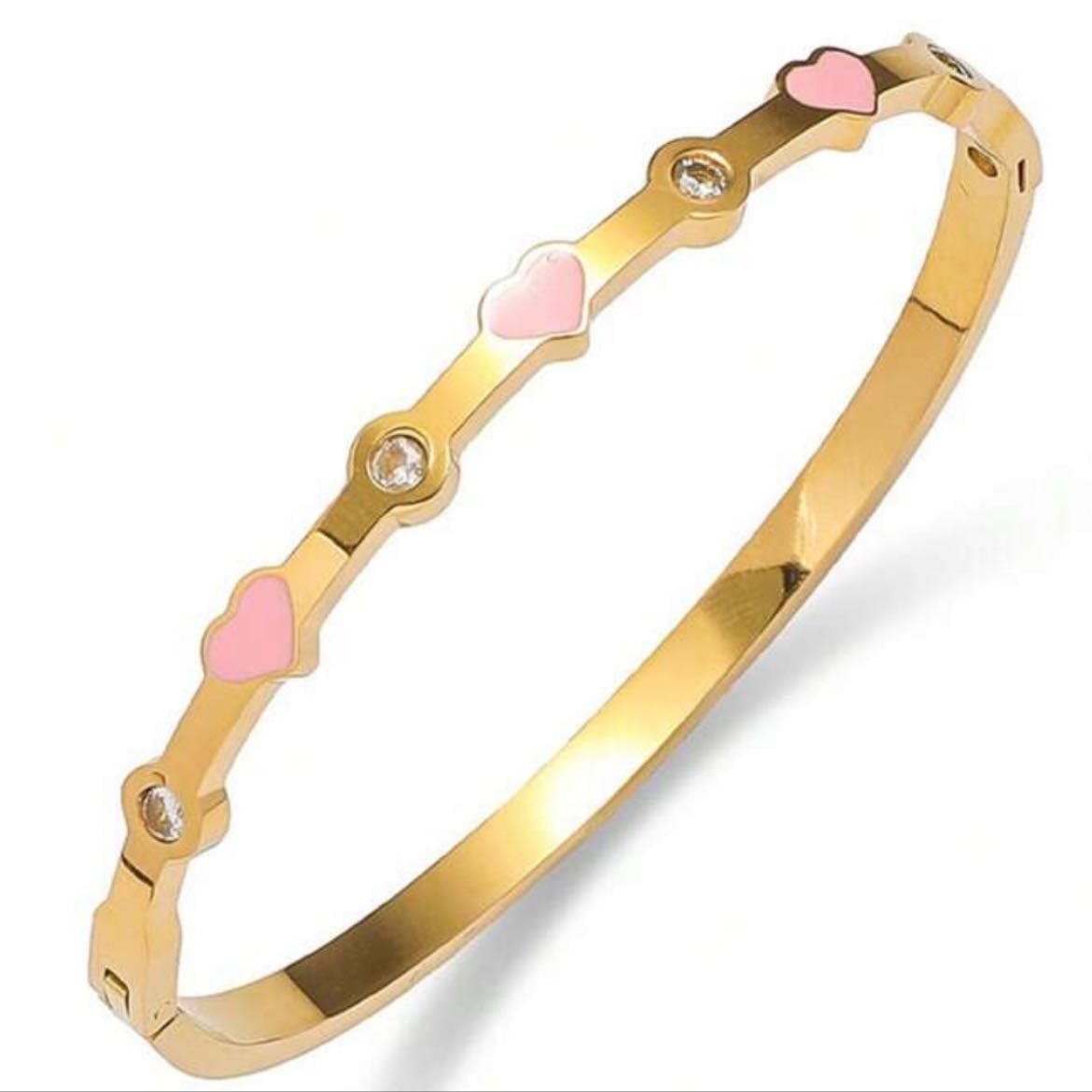 1 pieza Elegante pulsera de joyería impermeable para señoras, chapada en oro rosa de acero inoxidable a la moda - de Shein