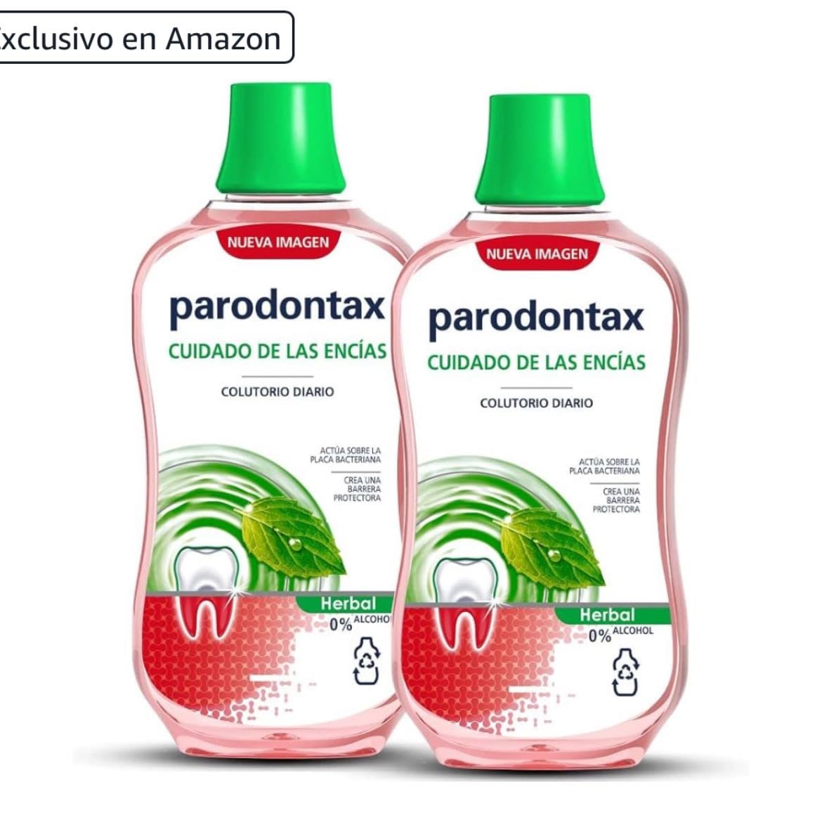Parodontax Herbal, Enjuague Bucal Cuidado Diario de las Encías, 0% Alcohol, 500 ml (Paquete de 2) - de Parodontax