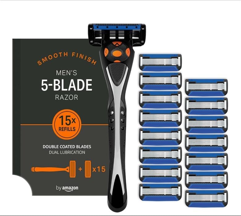 by Amazon Maquinilla de afeitar para hombre de 5 hojas con 15 recambios - de By Amazon