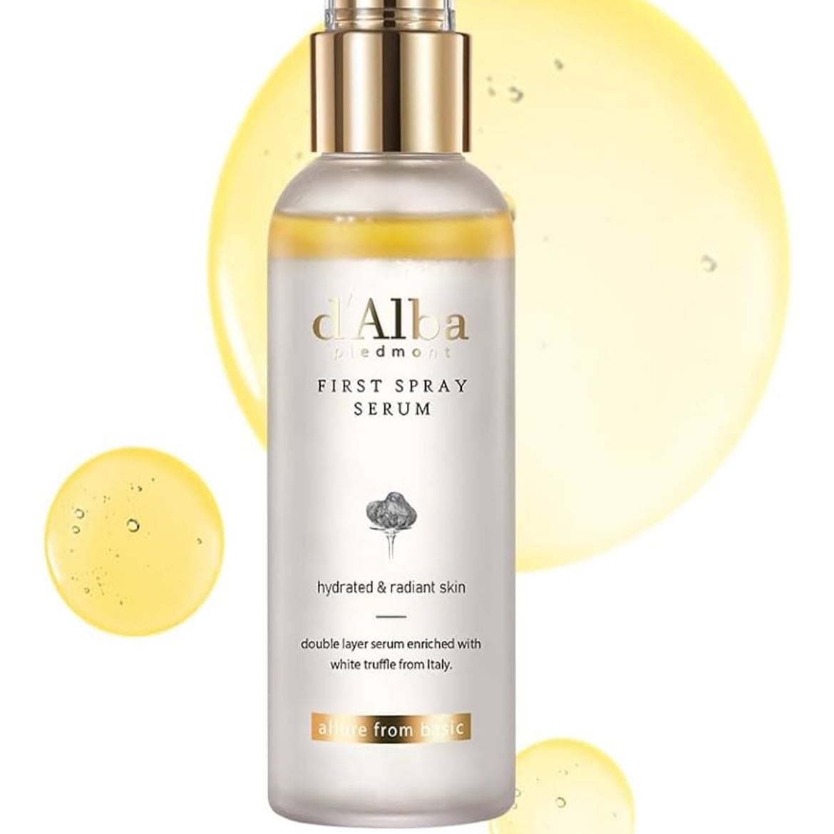 d'alba First Spray Serum con Trufas Blancas Italianas, Cuidado de la piel vegano, bruma facial hidratante para todo tipo de piel, spray multifuncional, Skincare coreano (100ml) - de D’alba