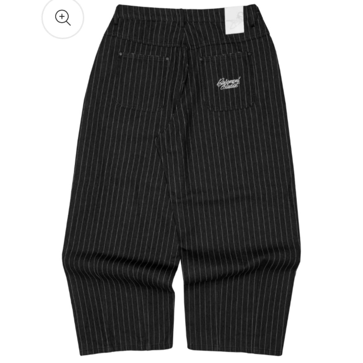 PINSTRIPE PANTS (BLK)