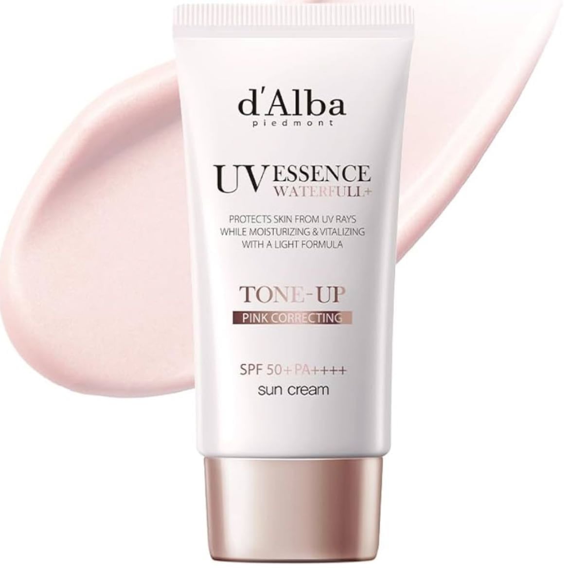 d'alba Loción Solar Tonificante Waterfull SPF50+PA++++ de Trufa Blanca italiana, Crema Solar Teñida con Filtros UV Veganos, Loción Solar Brillante e iluminadora, Skincare Coreano - de D’alba