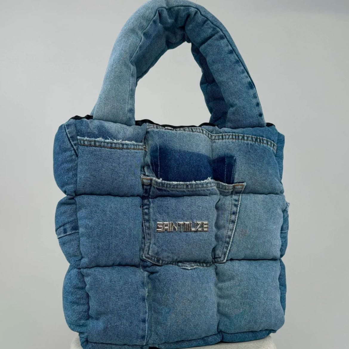 Boss up denim puffer bag - de Saint Muze