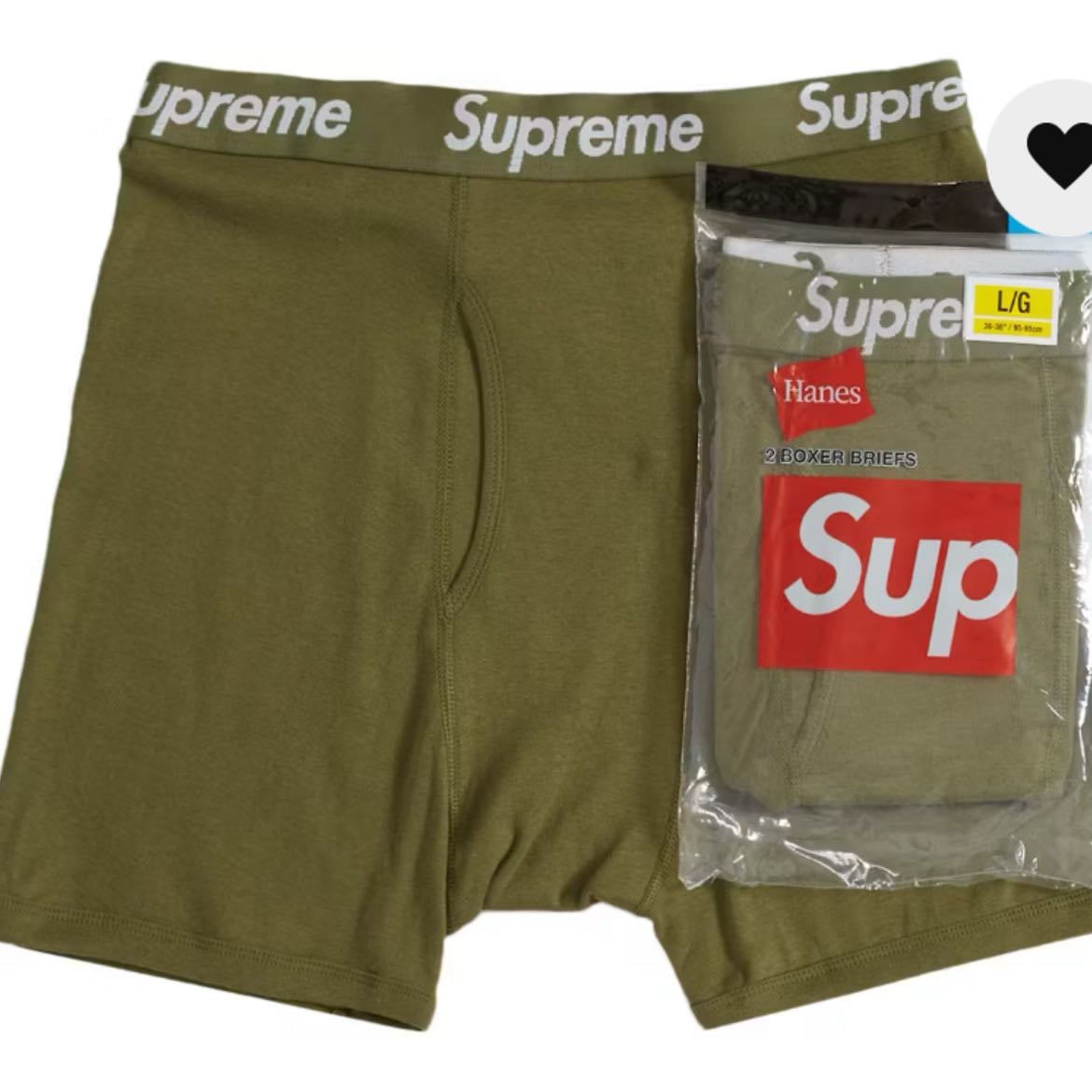 Bóxers Supreme Hanes (pack de 2) en verde oliva - de Supreme