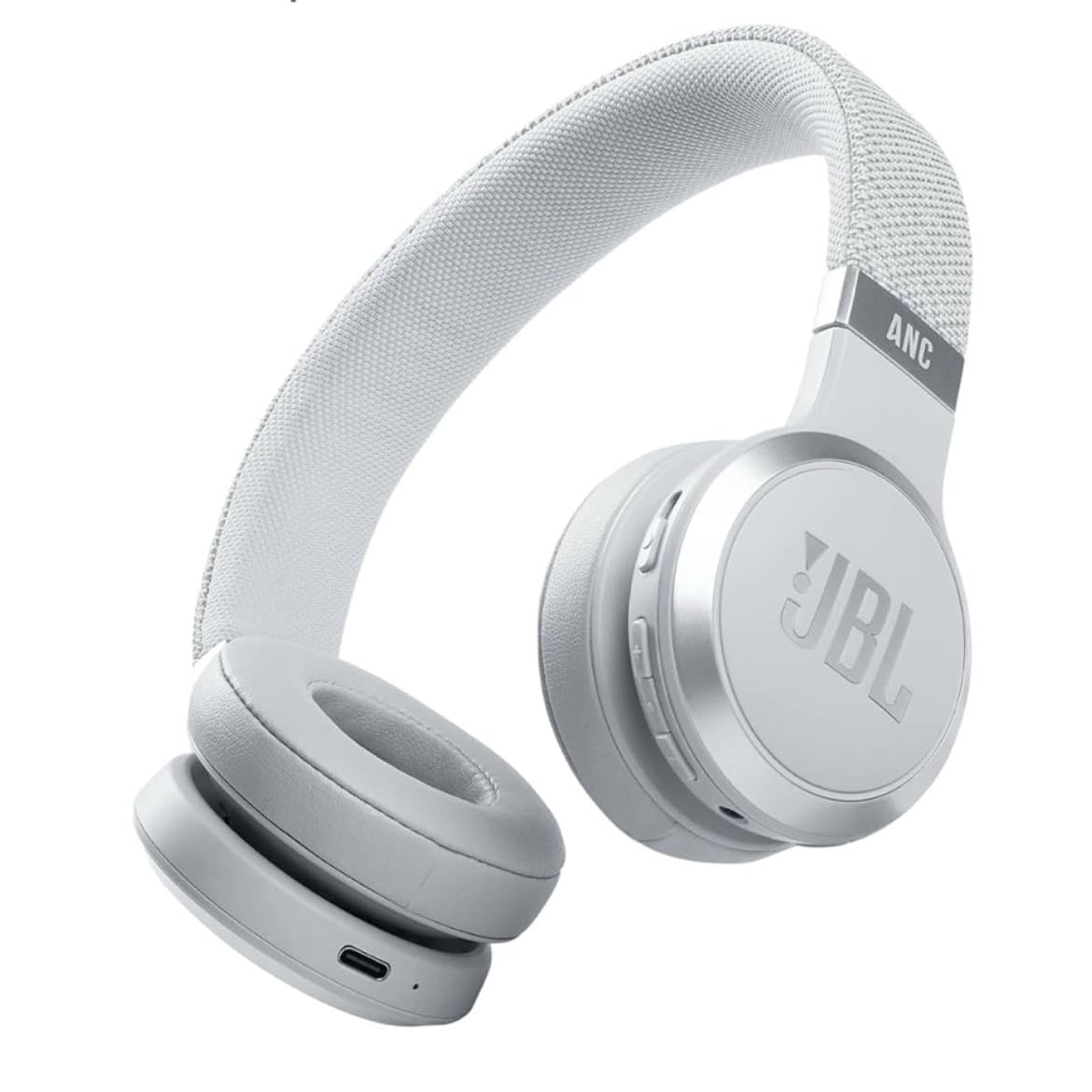 JBL LIVE 460 NC Auriculares supraaurales inalámbricos con cancelación adaptativa de ruido, tecnología Bluetooth, hasta 50h de batería sin NC, asistente de voz y conexión multipunto, blanco - de JBL