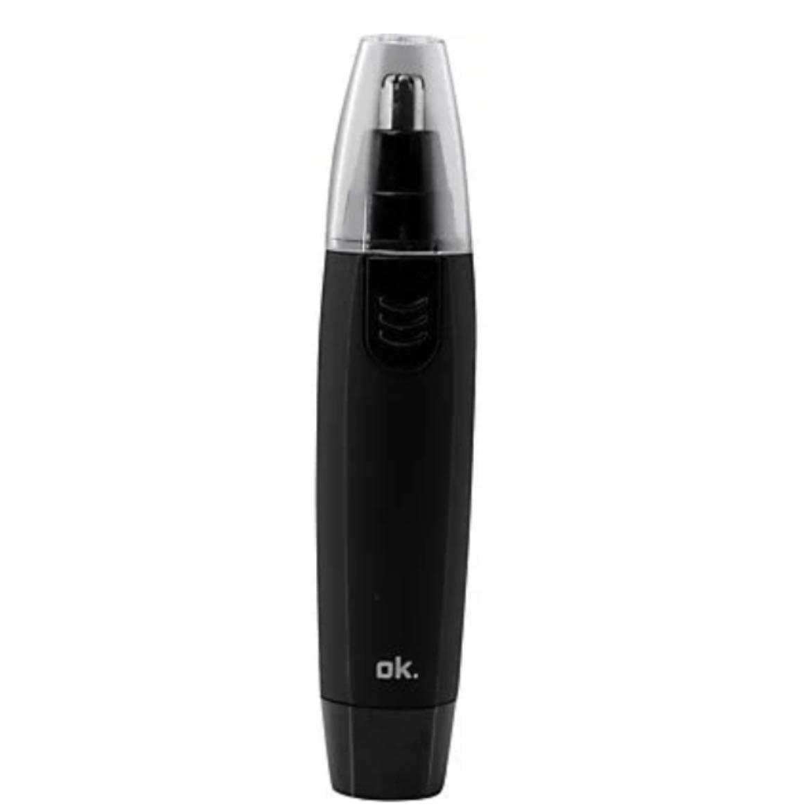 Cortapelos nariz - ok. ONT 1019, Cuchillas de acero inoxidable, Lavables, Funciona con pilas, Negro - de Ok