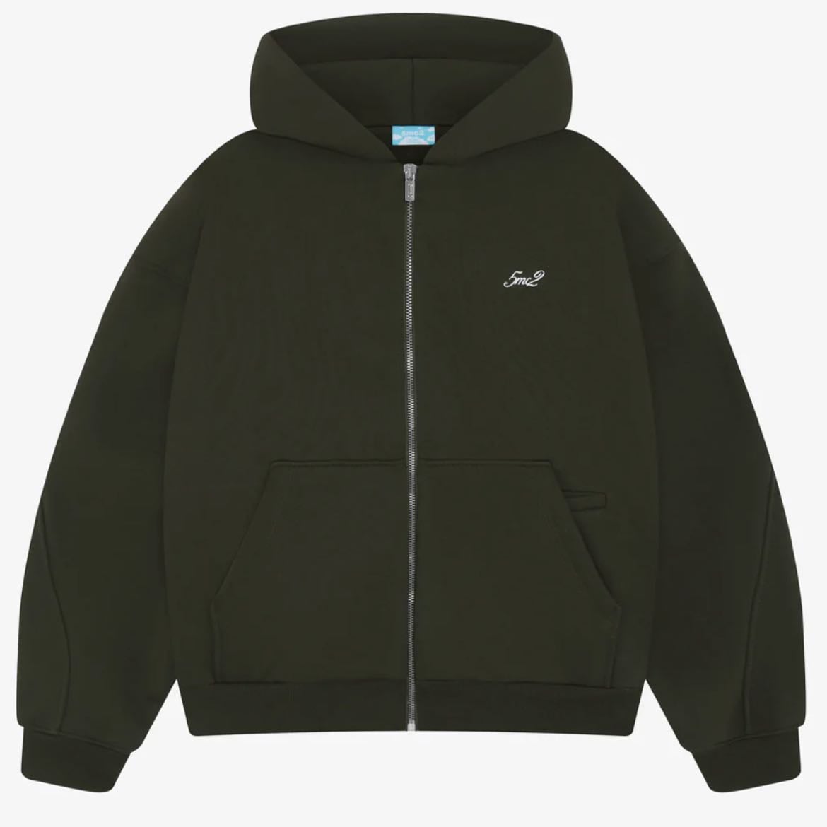 Forest green zip hoodie - de 5mc2