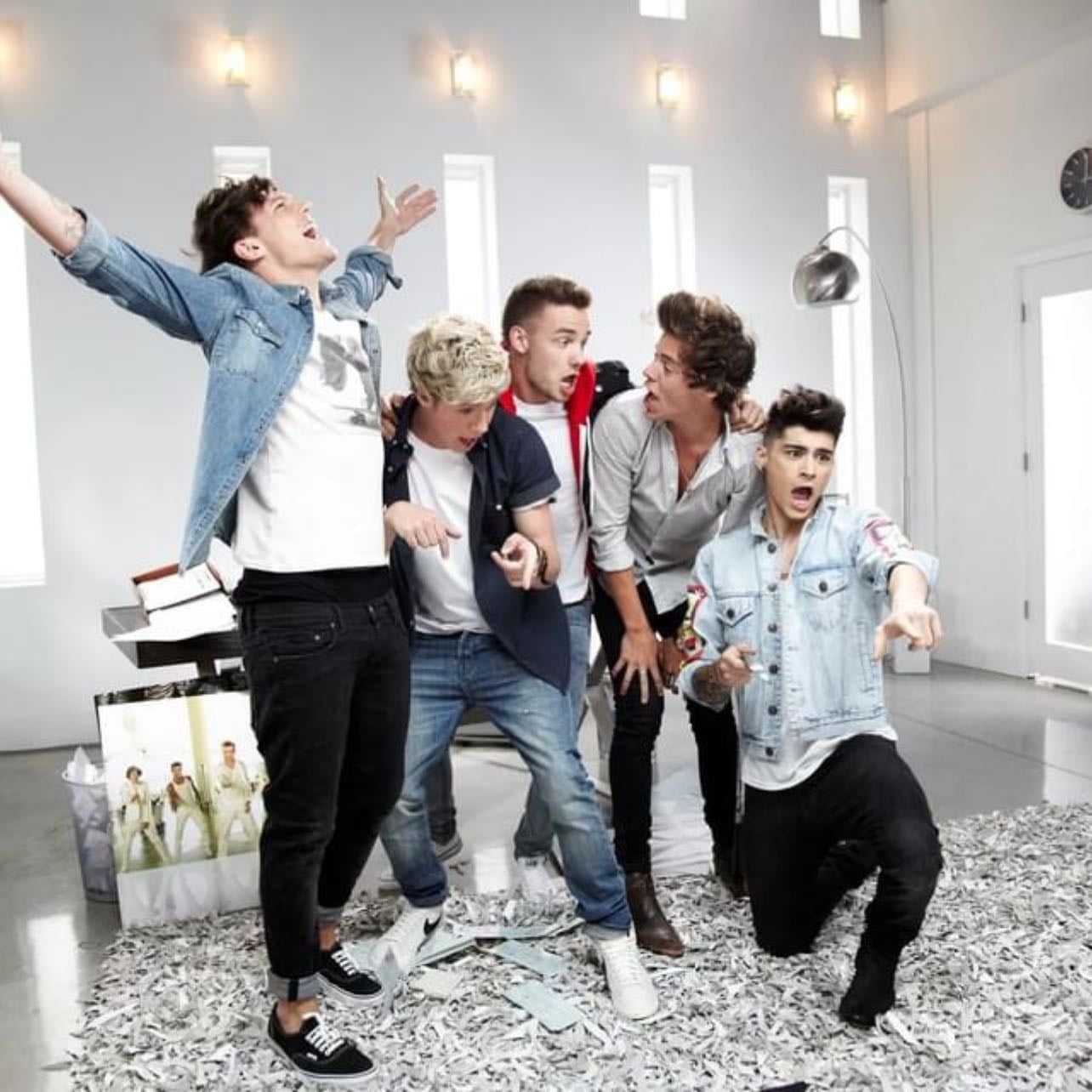 Best Song Ever - zayn as a women, him and Harry simping over Veronica, Niall and Louis as old men, Liam as the fun choreographer and Harry as marcel