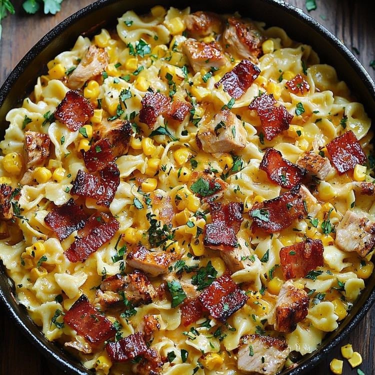 Chicken, Bacon and Spring Onion Pasta