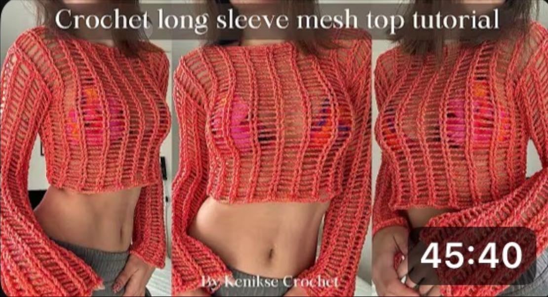 long sleeve mesh top