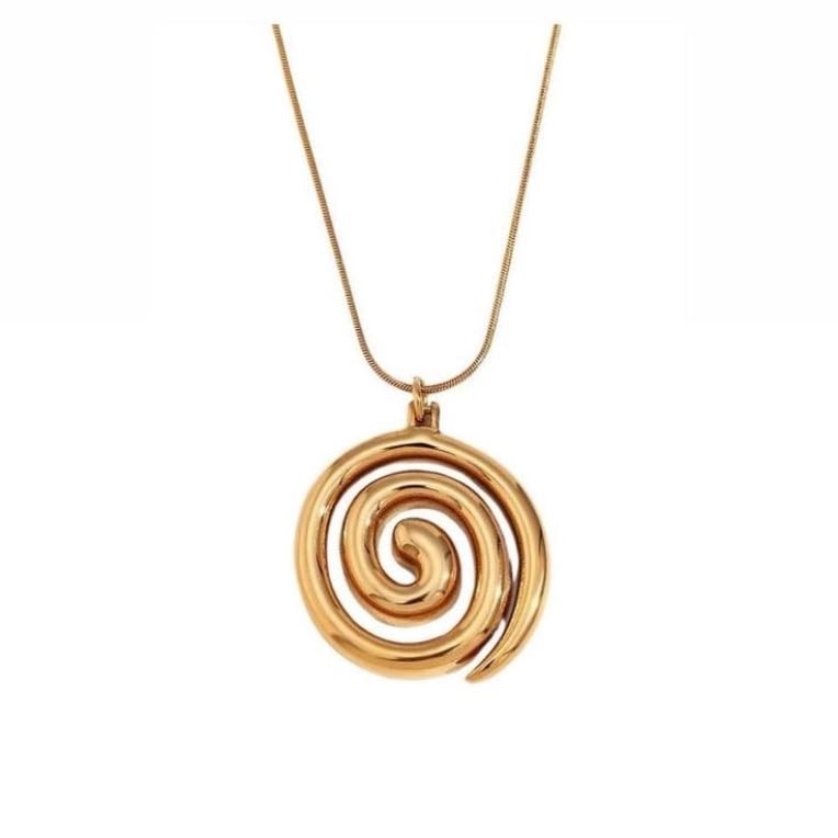 gold spiral necklace