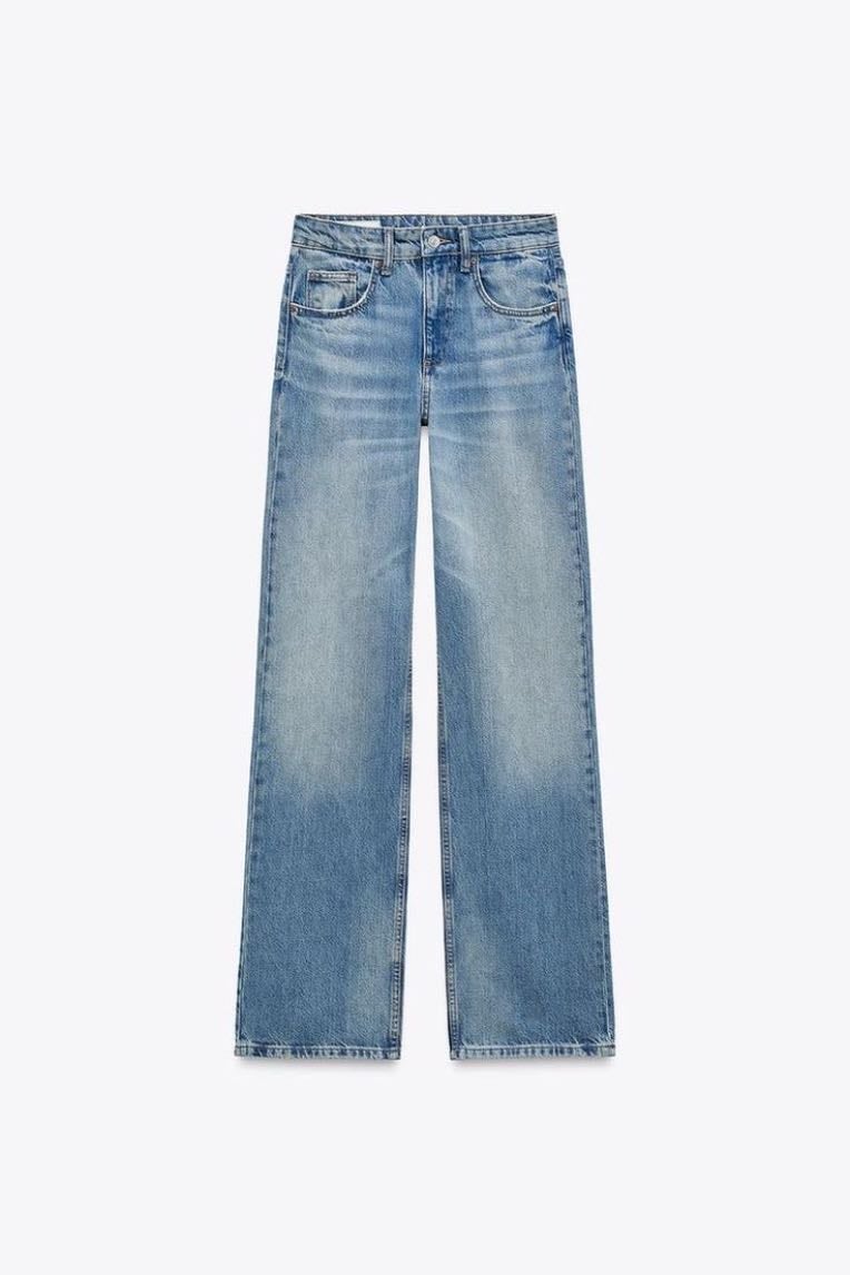 baggy light blue jeans - low rise