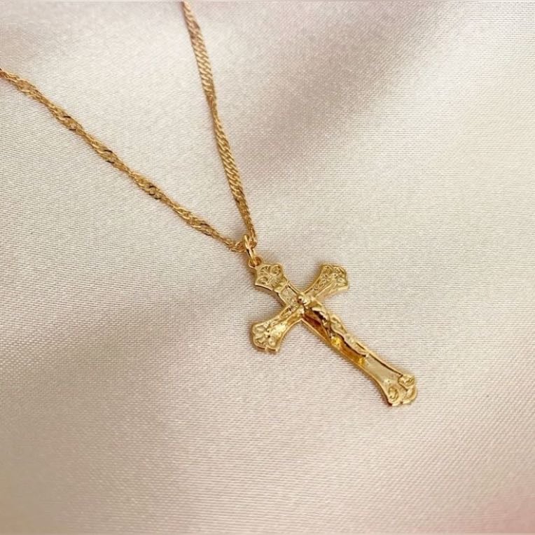 gold cross necklace