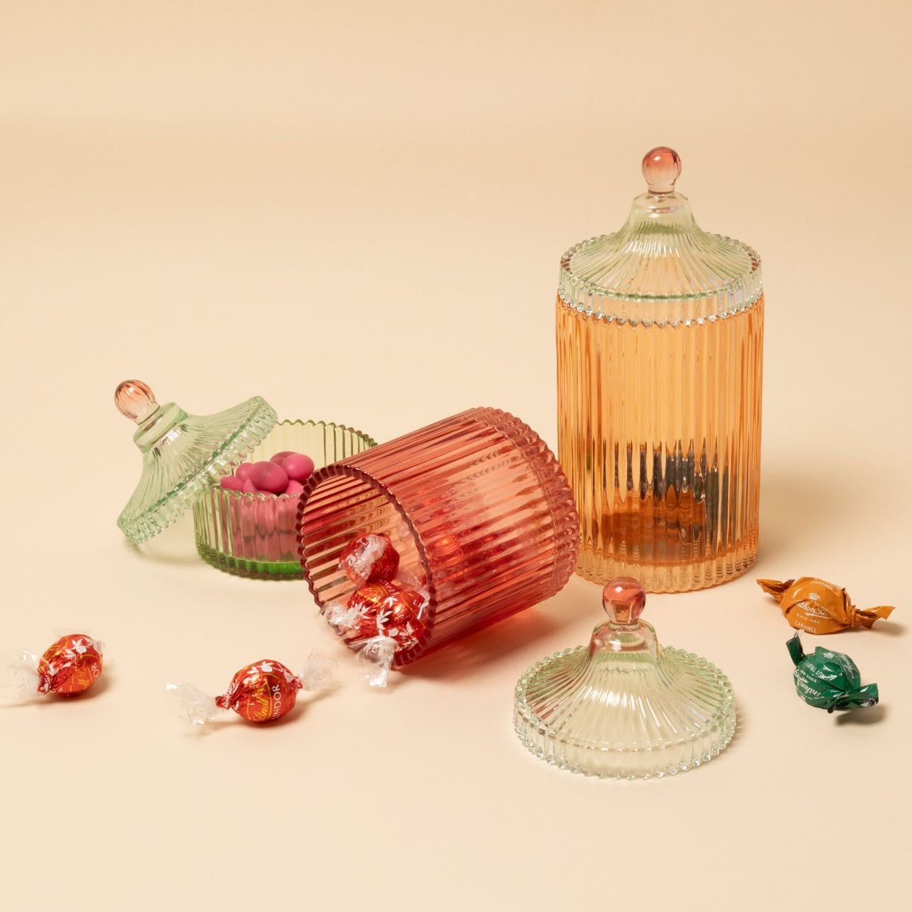 MoMA candy stripe glass storage jar