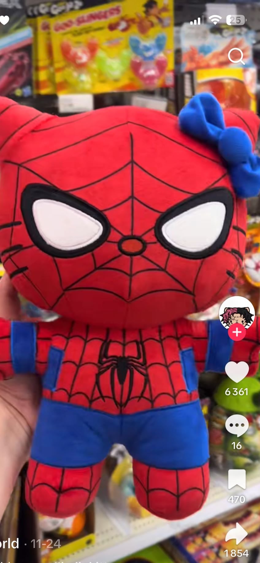 Peluche Hello Kitty x Spider Man