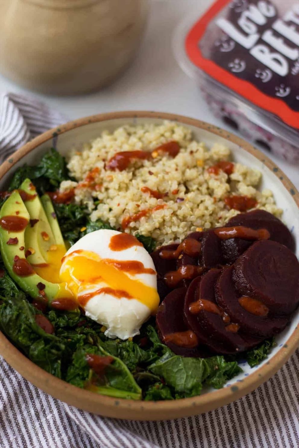 quinoa - quinoa, beets, avocado, spinach