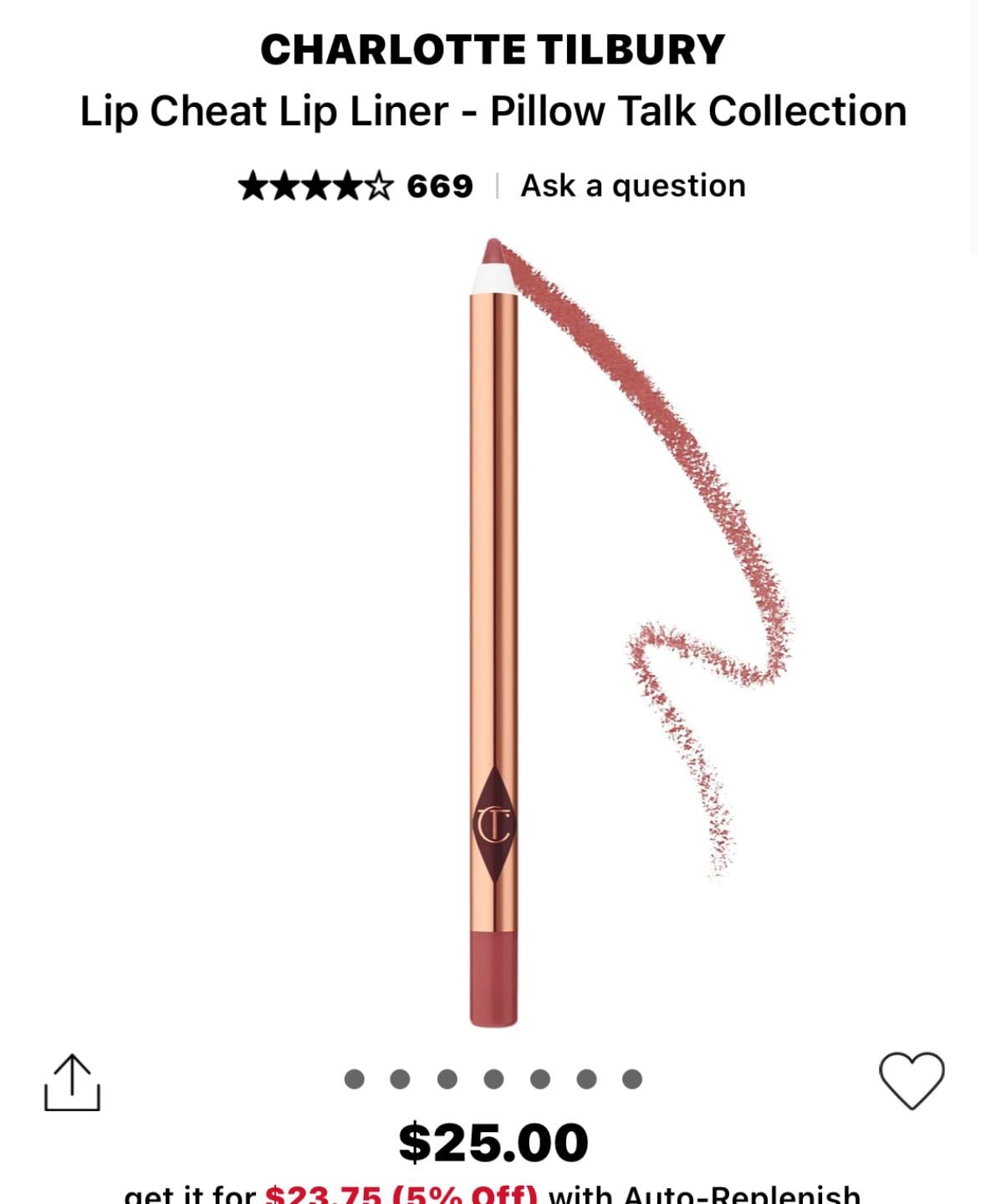 Charlotte Tilbury Lip Cheater Lip Liner - Pillow Talk Collection