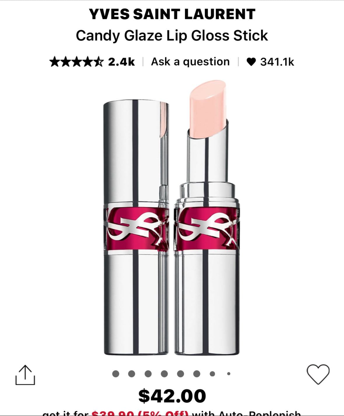 Yves Saint Laurent Candy Glaze Lip Gloss Stick - Flashing Rośe
