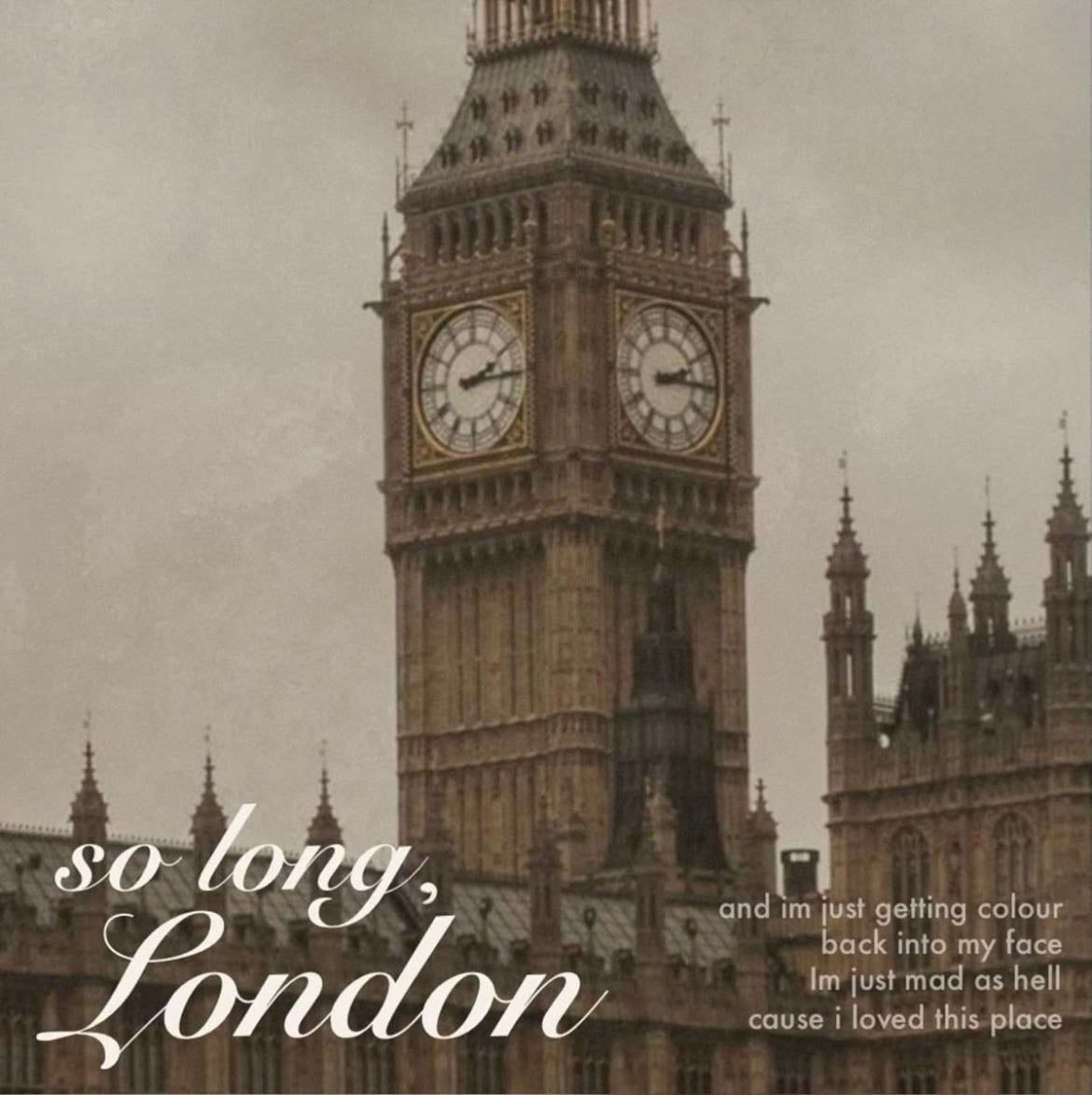 So long, London - The most elaborated lyrics I’ve ever seen