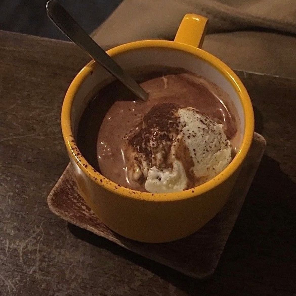 Hot drink - Coffee, chocolate or tea.