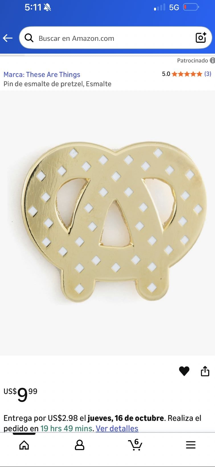 Pretzel pin - $9.99