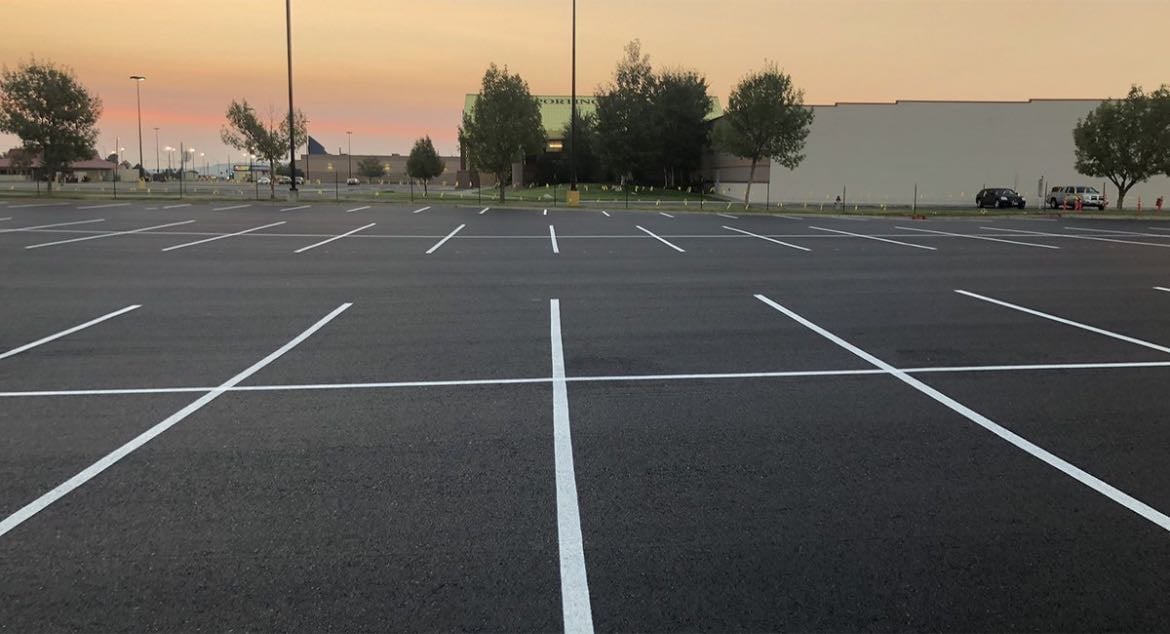 in a parking lot