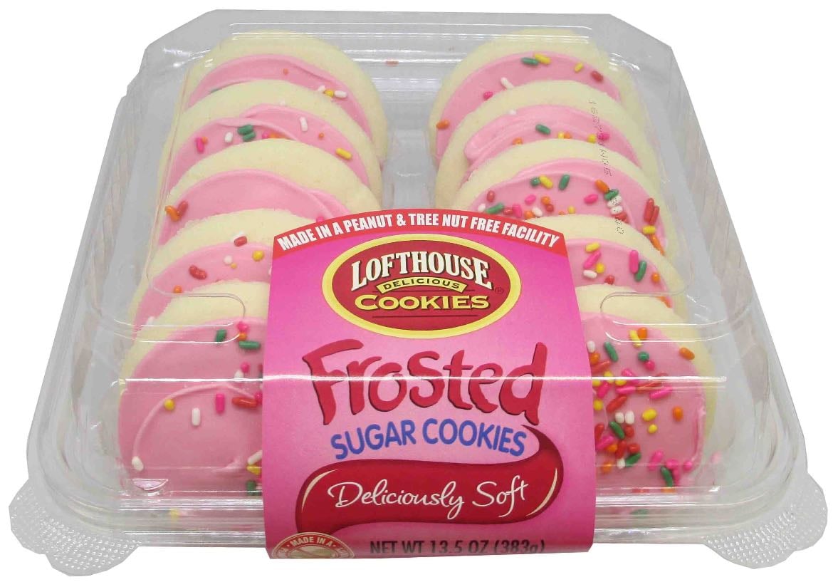 frosted sprinkle pink sugar cookies