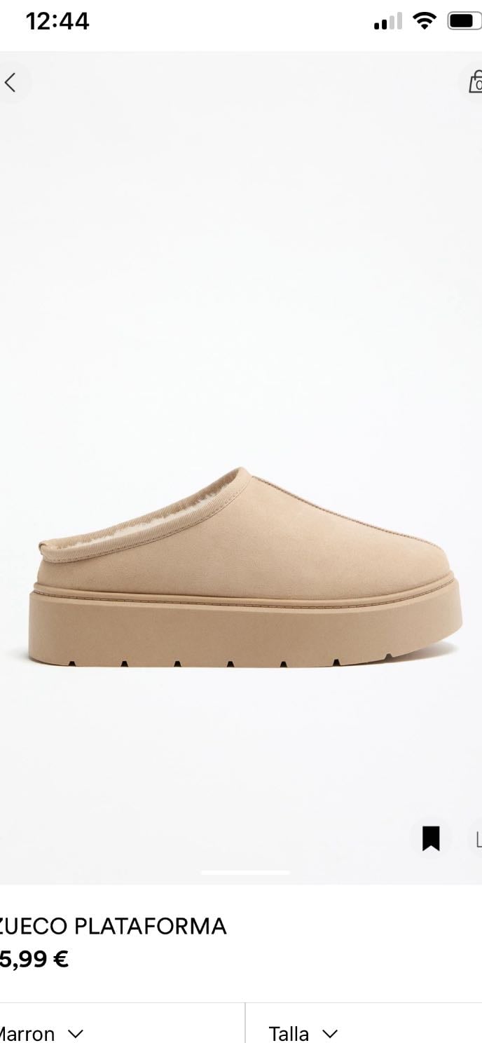zuecos invierno beige - lefties