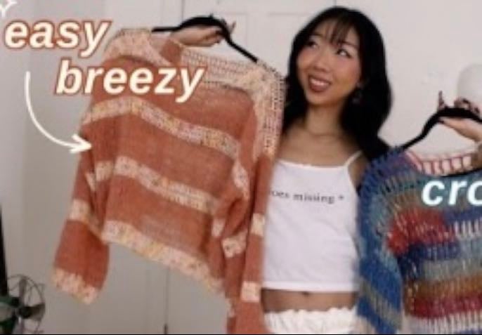 Stripe breezy off-shoulder sweater