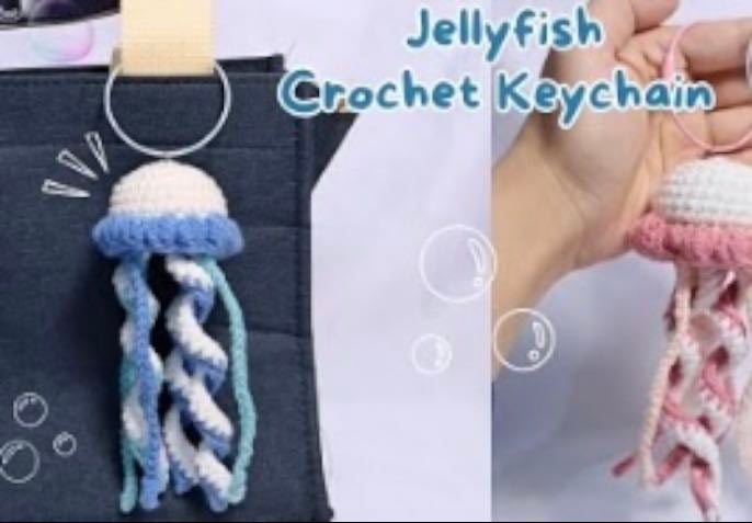 Jellyfish keychain