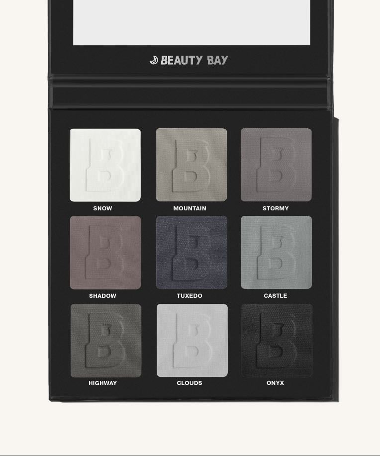 beauty bay smokey palette - shades castle, snow and stormy