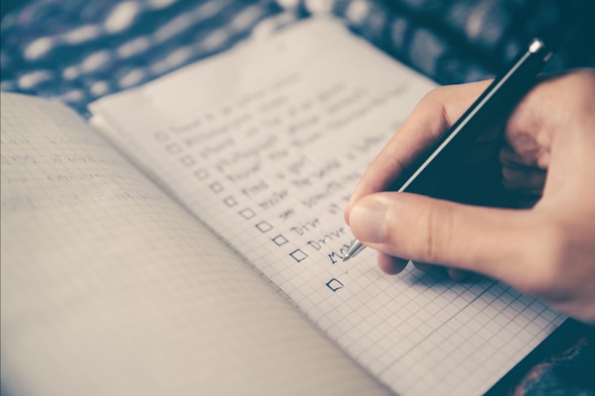 Checking off to do list