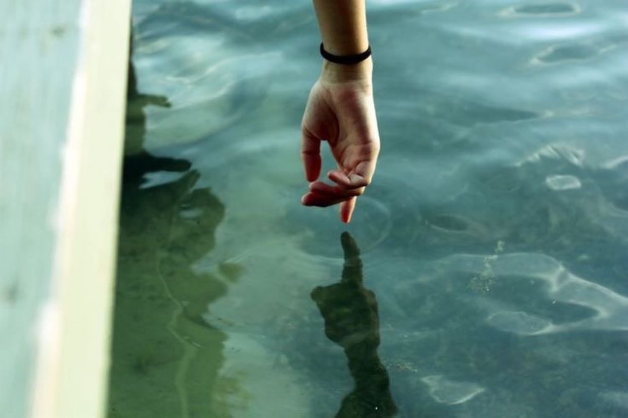 touching water