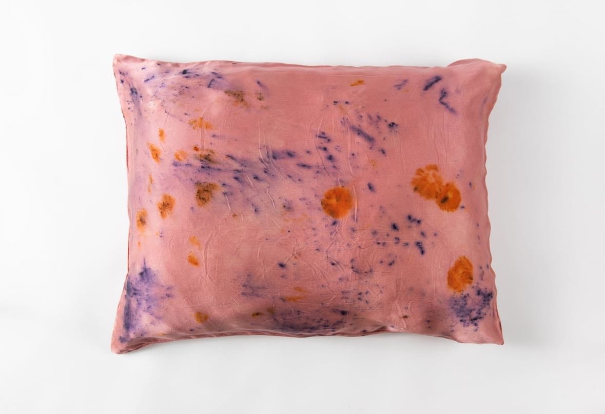 flower pressed silk pillowcase