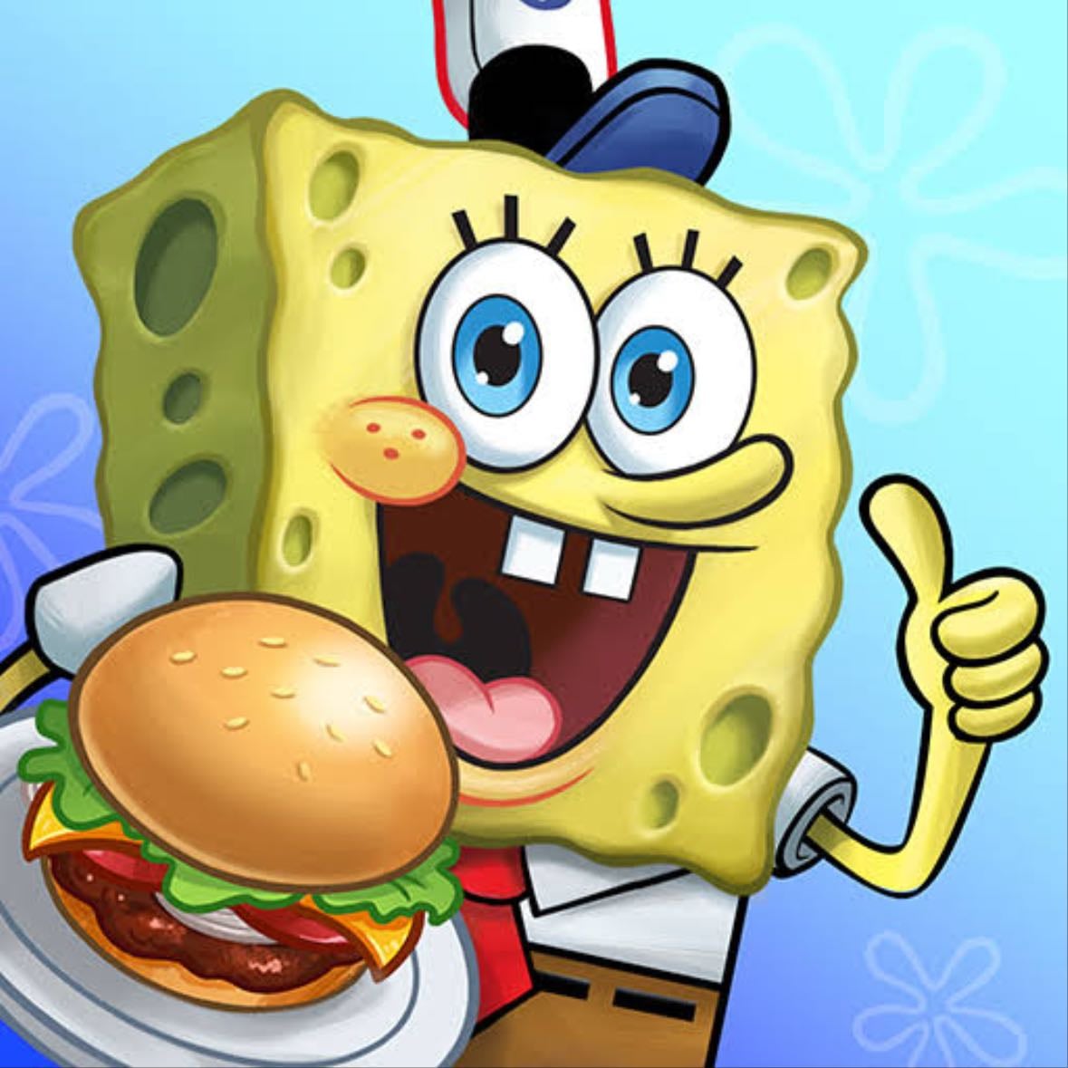 Bob Esponja: Cozinha Cascuda - Um jogo onde você ajuda o Bob Esponja a cozinhar e servir hambúrgueres, atendendo clientes e melhorando o restaurante na Fenda do Biquíni.