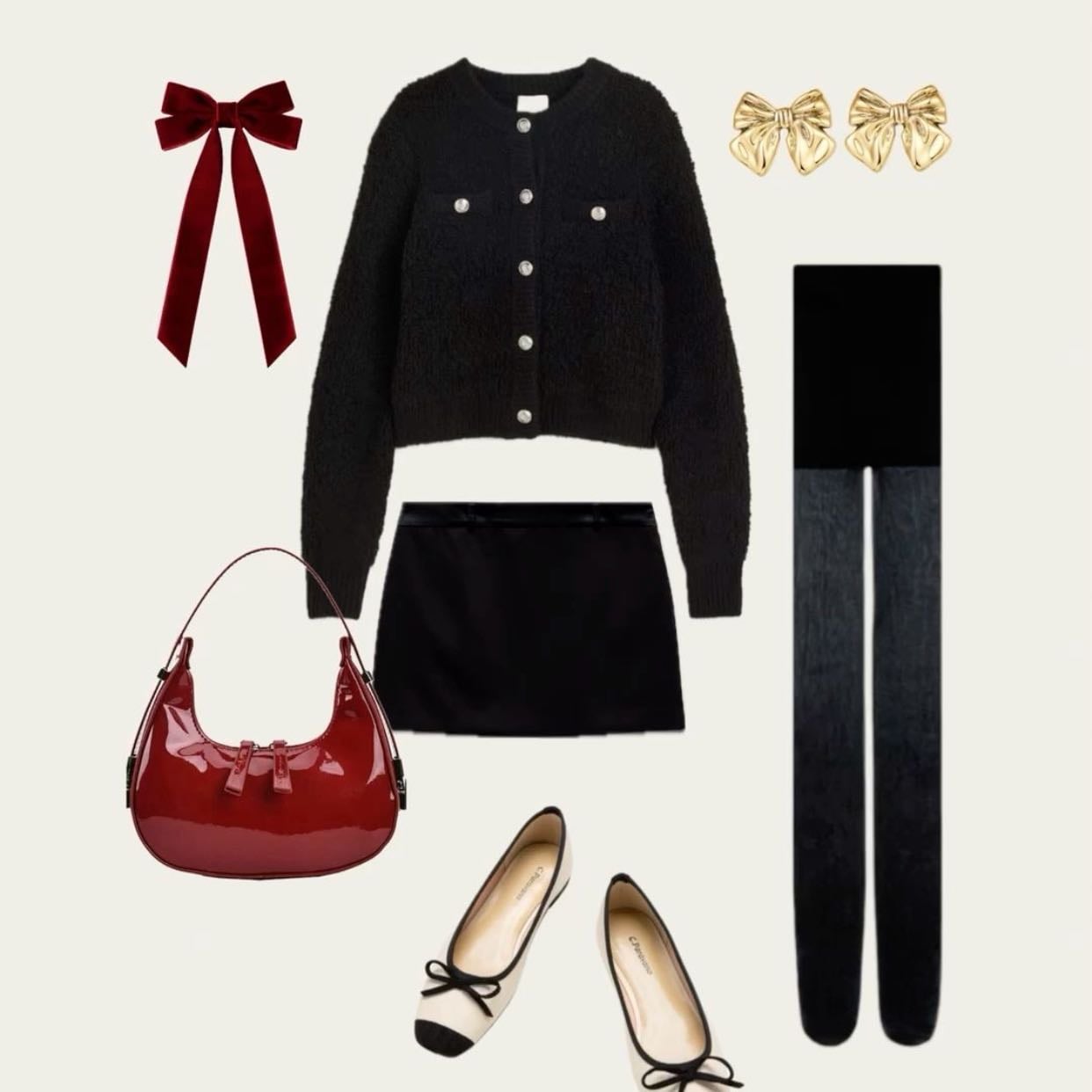sweater w mini skirt