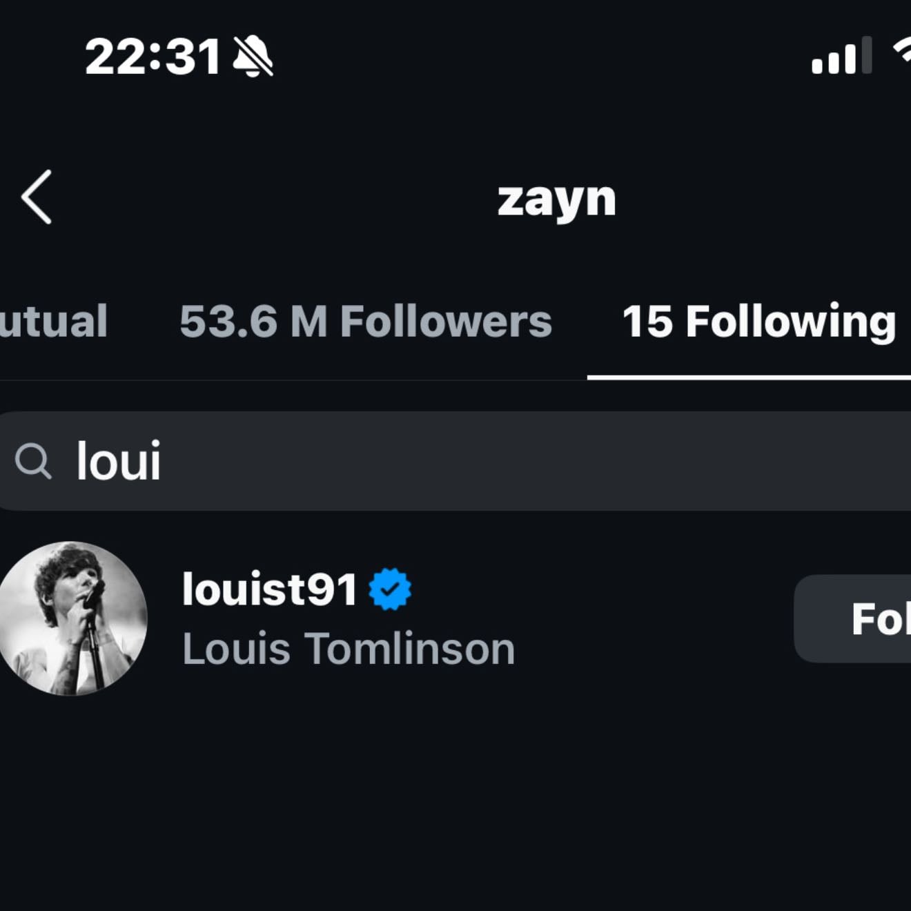 Zayn is following Louis!!! - 26th May