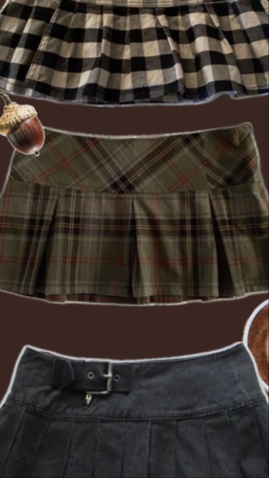 Plaid Pleated Mini Skirts