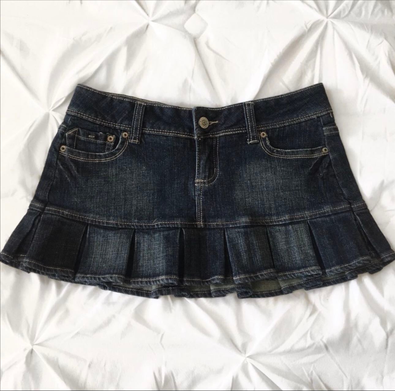 Pleated Jean Skirts