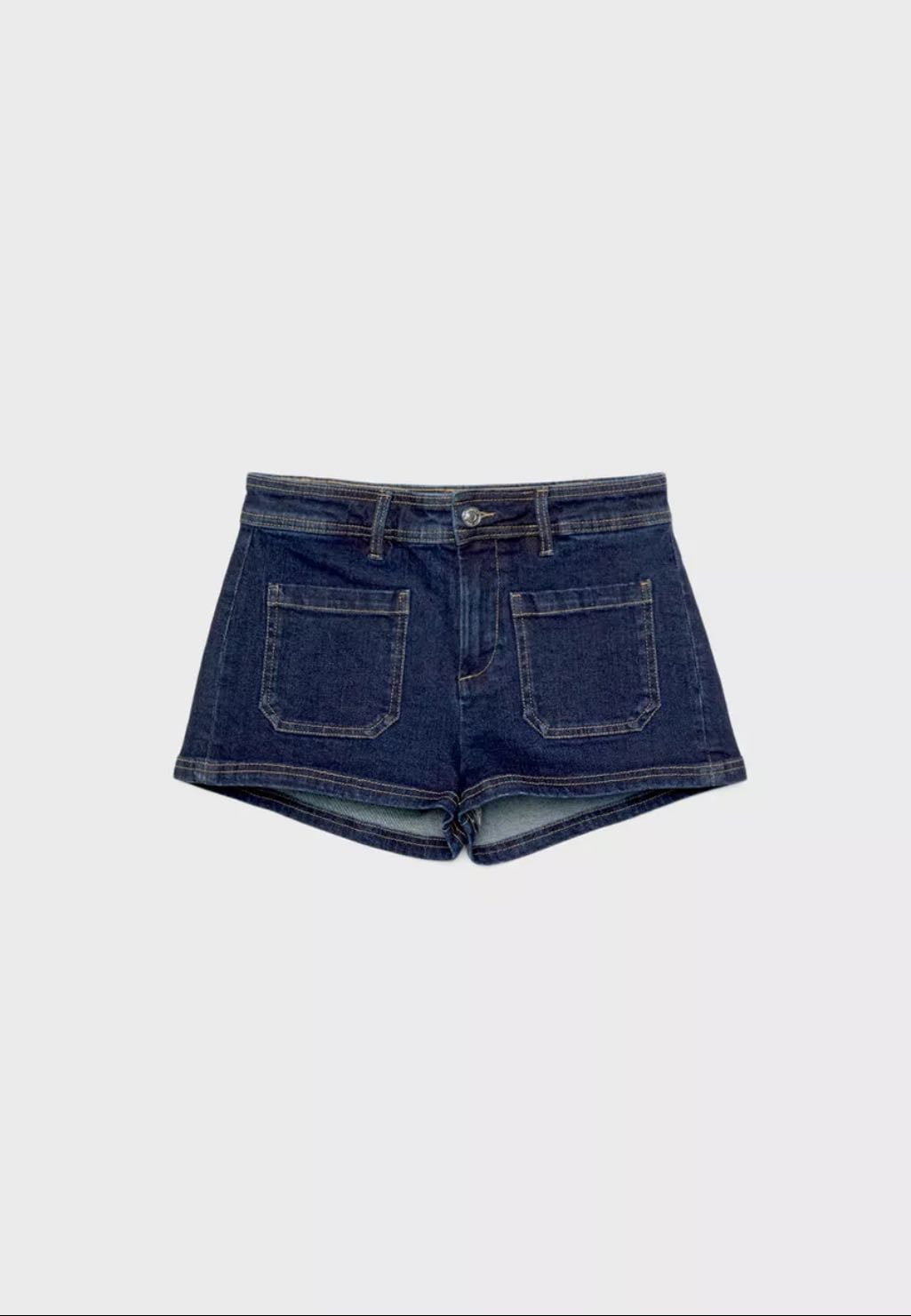 Mini-Short - Micro-short en denim (bleu foncé)