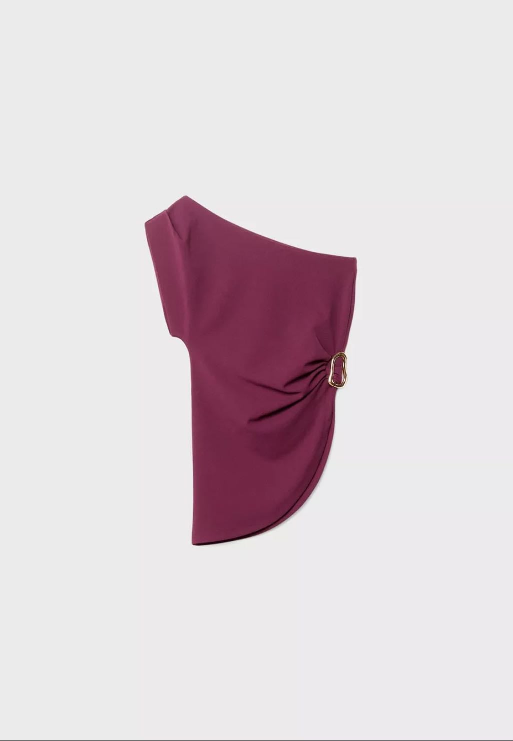Top Stradivarius - Top asymétrique à boucle (prune)