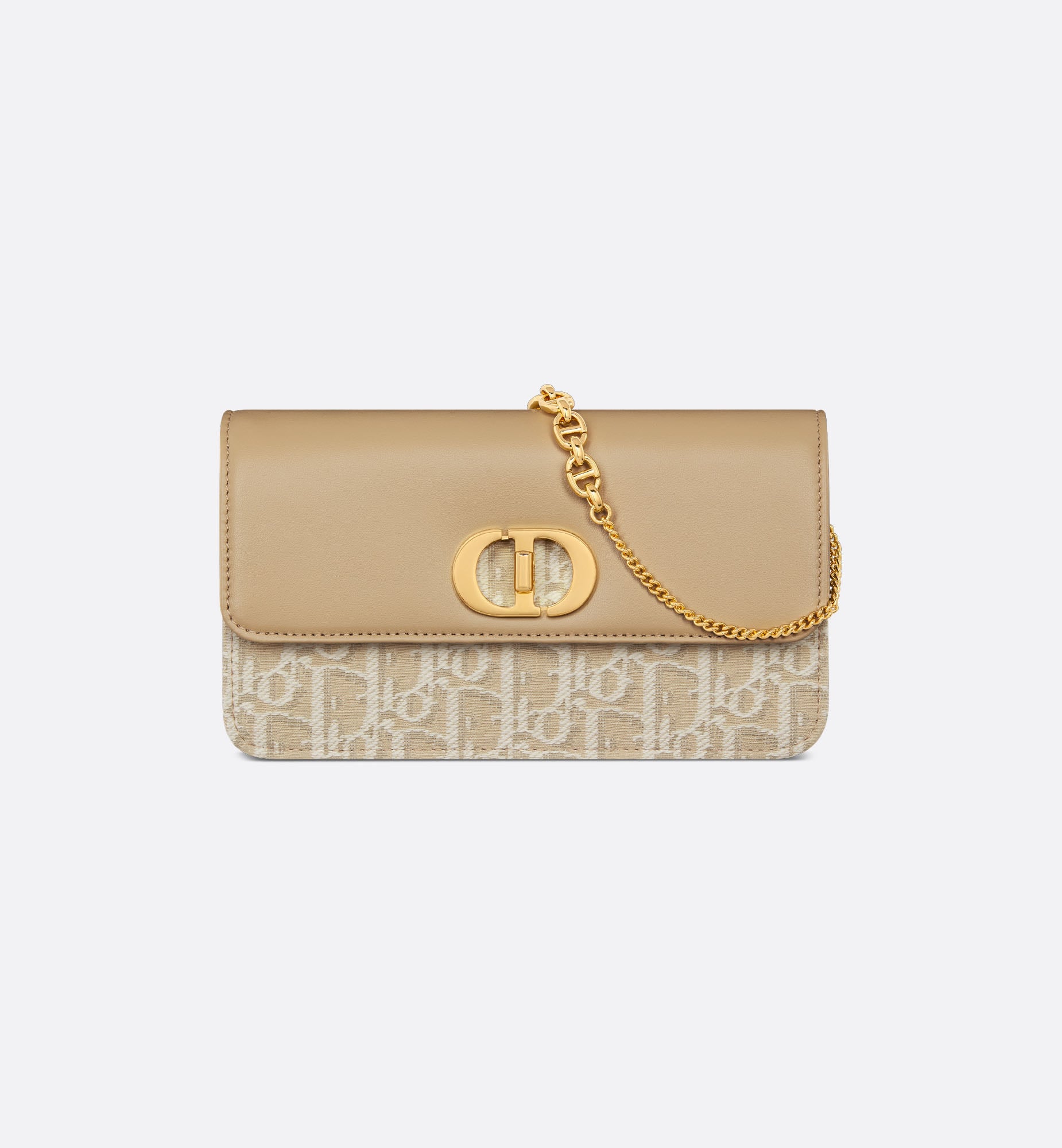 Bolso de mano Miss Caro con cadena Dior Oblique en jacquard y piel de becerro lisa beige | DIOR - Christian Dior